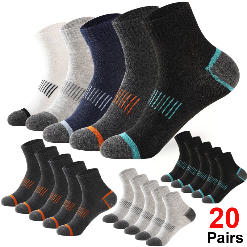 Athletic Sock Cushion - 20 زوجًا من جوارب الرجال القطنية،