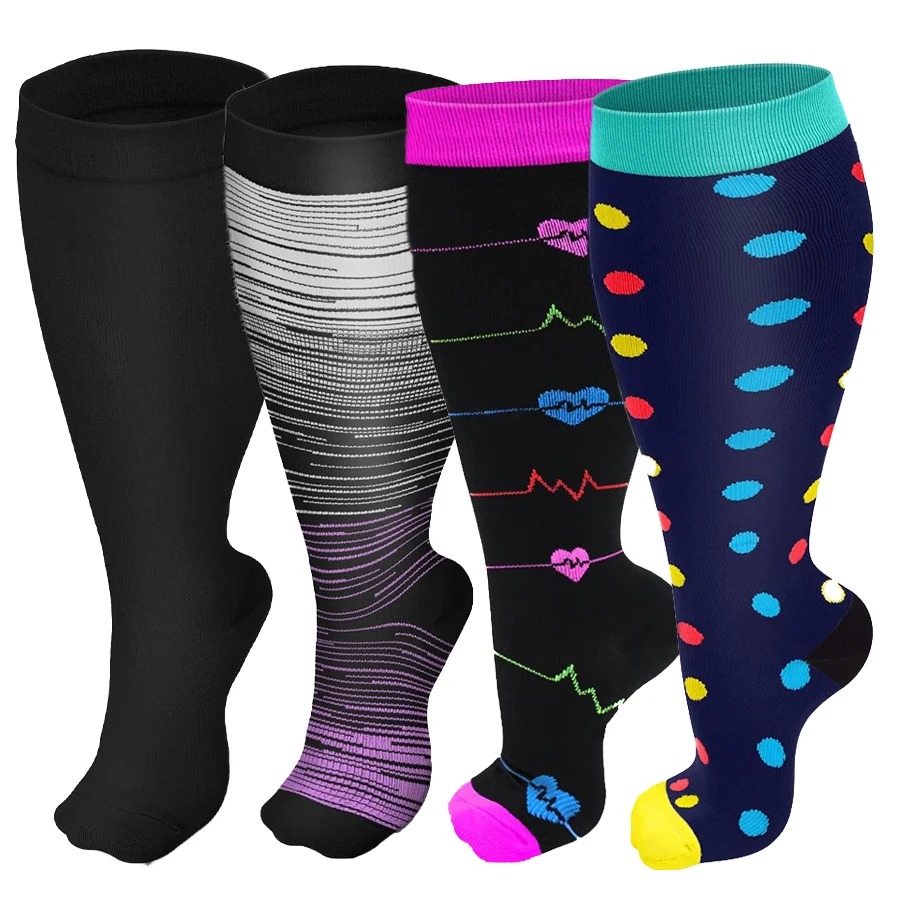 Compression Sleeve Calf - جوارب ضاغطة كبيرة الحجم للنساء والرجال،